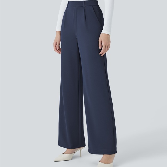 Halara Flex™ High Waisted Pocket Straight Leg Crepe Work Pants - Picture 2 of 5